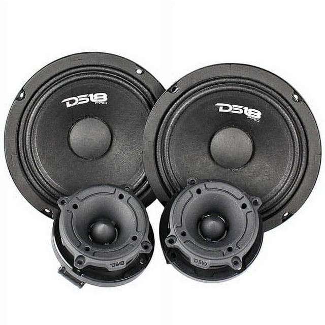 Two 6.5" Mid Range Speakers with 2 Super Tweeters 4 Ohm GM6.4 TW120 GM6.4PK