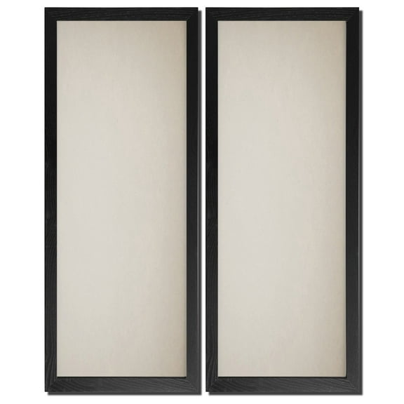Two 6x18in Black Frame Set; Ready to Hang!