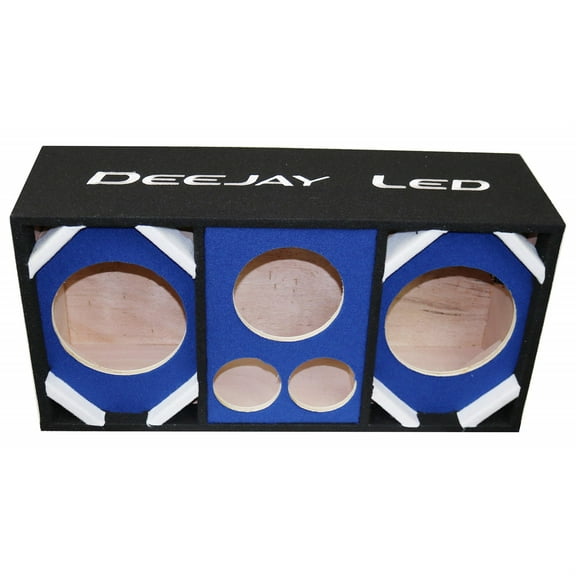 Two 8-in Woofers plus Two Tweeters and One Horn BLUE Empty Chuchera Speaker Enclosure