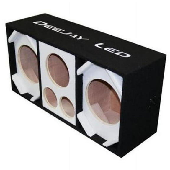 Two 8-in Woofers plus Two Tweeters and One Horn WHITE Empty Chuchera Speaker Enclosure