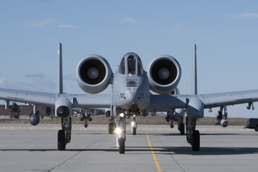 Two A-10 Thunderbolts taxi to the runway Canvas Art - HIGH-G ProductionsStocktrek Images (18 x 12)