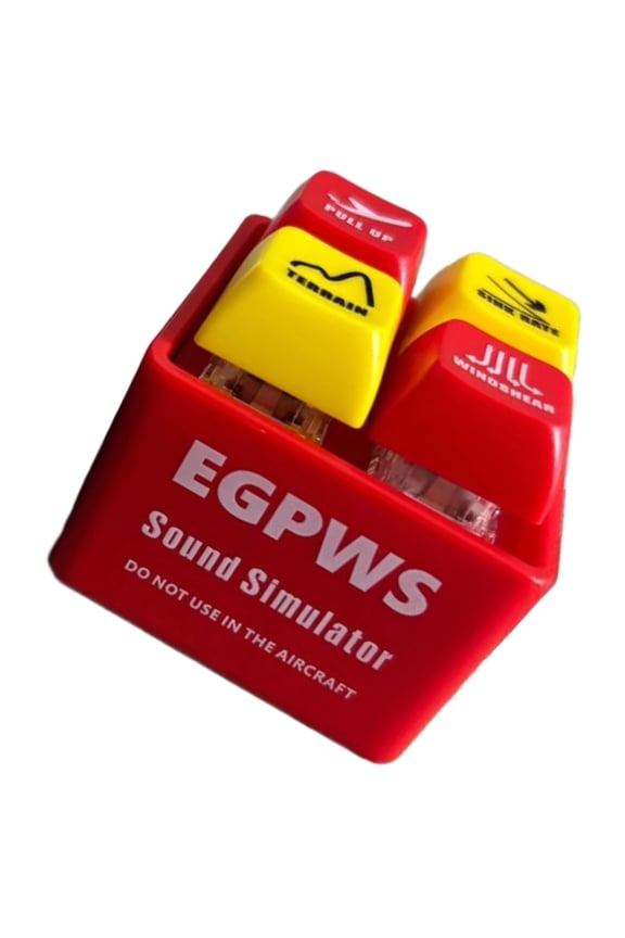 Two Action Alarms Keychain Flashing Cockpit Button Simulating for Flight Enthusiasts Gift