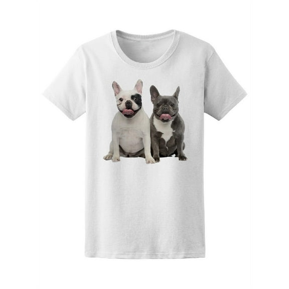 Two Adorable French Bulldog T-Shirt Women -Image by Shutterstock, Female x-Large