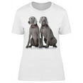 thumbnail image 1 of Two Adorable Weimaraner Dogs Sit T-Shirt Women -Image by Shutterstock, Female Medium, 1 of 2