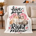 thumbnail image 1 of Two Affectionate Cats Snuggling Pink Watercolor Heart Romantic, Cozy Pet Portrait Pattern, Warm Flannel Blanket for Living Room and Bedroom, Cat Lovers Valentine's Day Gift, Pet Lover Home Decor, 1 of 9