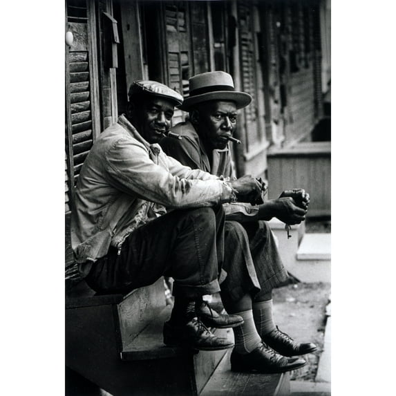Two African American Men Sitting On Stoop History (18 x 24)