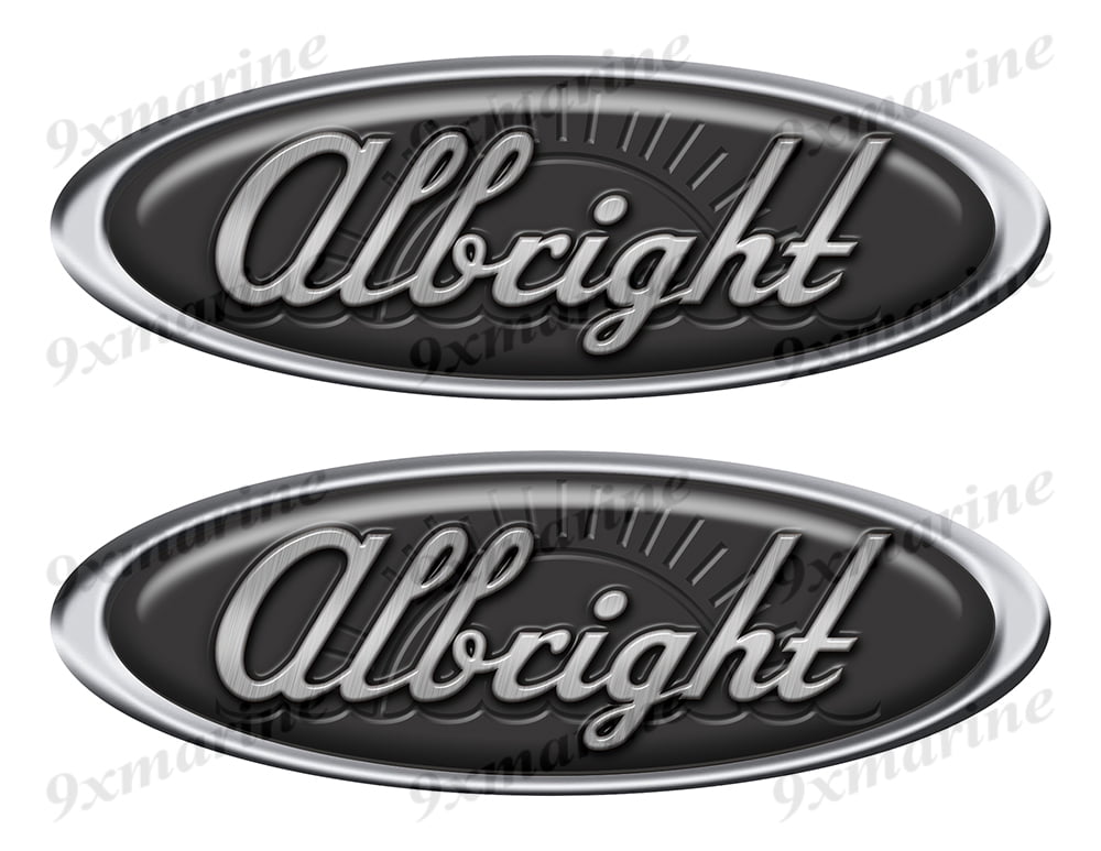 Two Albright Classic Oval Stickers 10" long