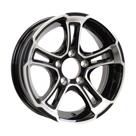 eCustomrim 2-Pack Aluminum Trailer Wheels 15x6 15 Inch Rim Black Machined 5 Lug