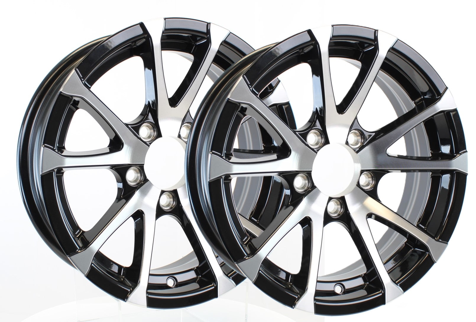 2Pack Aluminum Trailer Wheels 15X6 Inch Rim Black 5 Lug T0756545BM