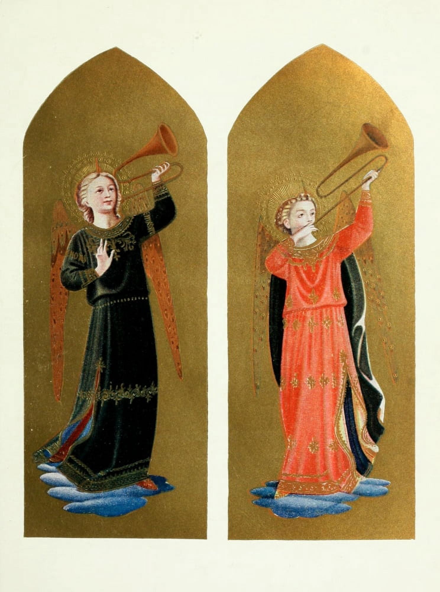 Two Angels with Trumpets Canvas Art - Fra Angelico (18 x 24)