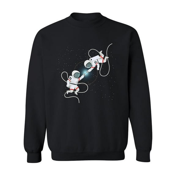 Two Astronauts Hold Hands Sweatshirt Men -Image by Shutterstock, Male XX-Large