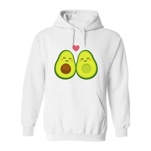 Two Avocado Halves With Heart Hoodie Men -Image by Shutterstock, Male Large