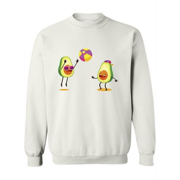 Two Avocados Playing Sweatshirt Women -Image by Shutterstock, Female Large