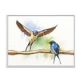 thumbnail image 1 of Two Barn Swallows Birds On Branch 20 in x 12 in Framed Painting Canvas Art Print, by Designart, 1 of 5