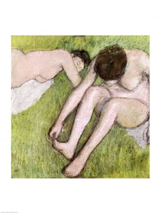 Two Bathers on the Grass Canvas Art - Edgar Degas (24 x 36)