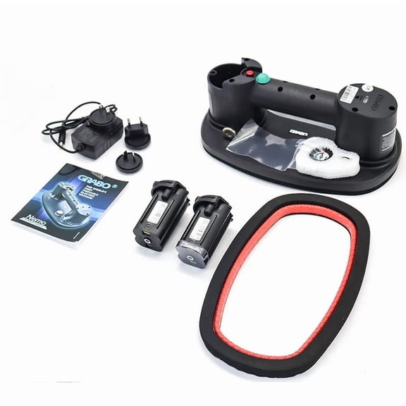 Two Battery Electric and Two Sealing Rings Vacuum Suction Cup Tile Lifter Heavy Duty Wood Glass Tiles Carry Lifter ,Easy to Use