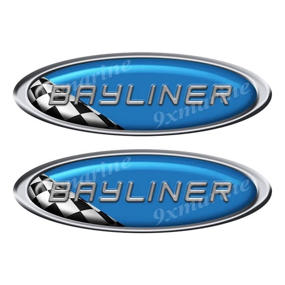 Two Bayliner Vinyl Racing Oval Stickers 10" long each