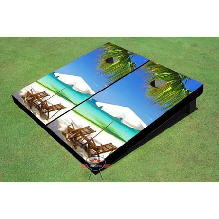 Two Beach Chairs Theme Cornhole Boards