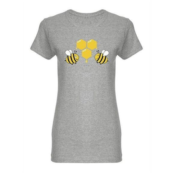 Two Bees And Honeycomb T-Shirt Women -Image by Shutterstock, Female Large