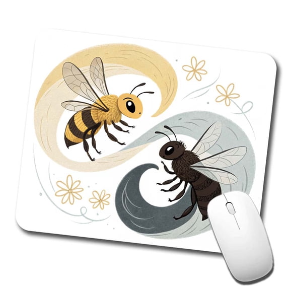 Two Bees Yin Yang Mouse Pad Low Profile Gaming Mat