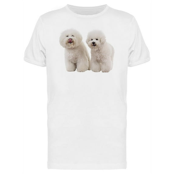 Two Bichon Frise Dogs T-Shirt Men -Image by Shutterstock, Male XX-Large