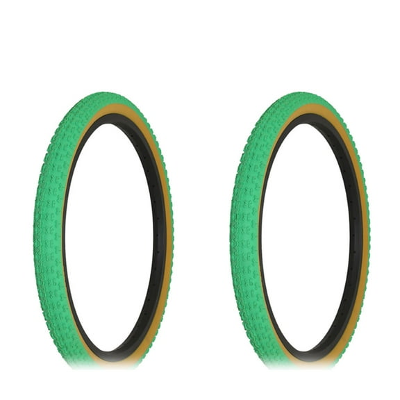 Two Bike Tire 20 x 1.75 Green/Gum Side Wall HF-143G.