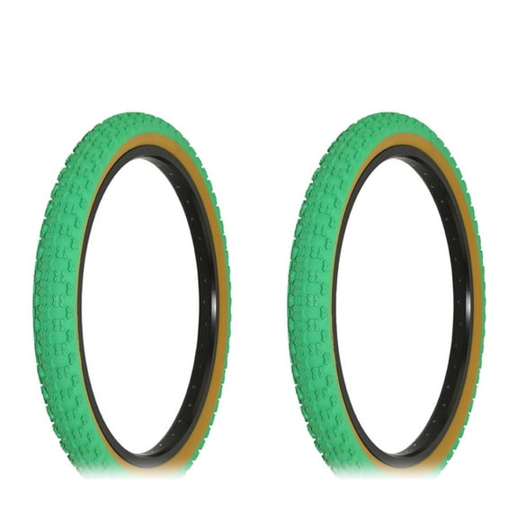 Two Bike Tire 20 x 2.125 Green/Gum Side Wall HF-143G.