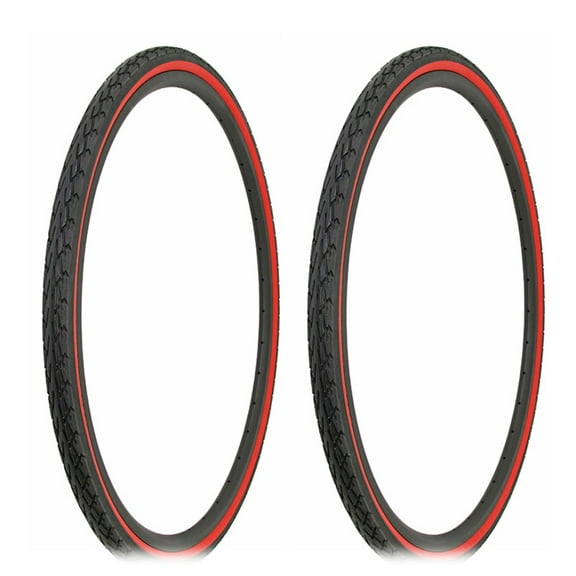 Two Bike Tire 700 x 35c Black/Red Side Wall DB-7044.