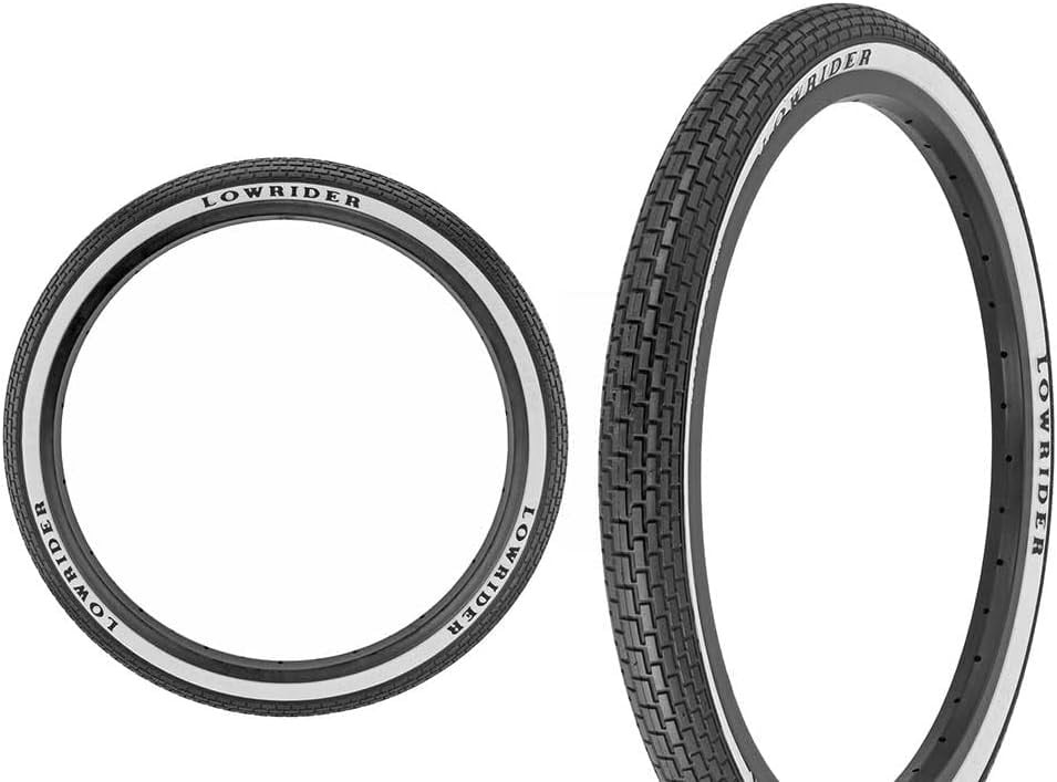 BMX Bike Tire 20 X 1.75 - Black With White Side Wall - Semi-Slick Tread - PRO+ P1064