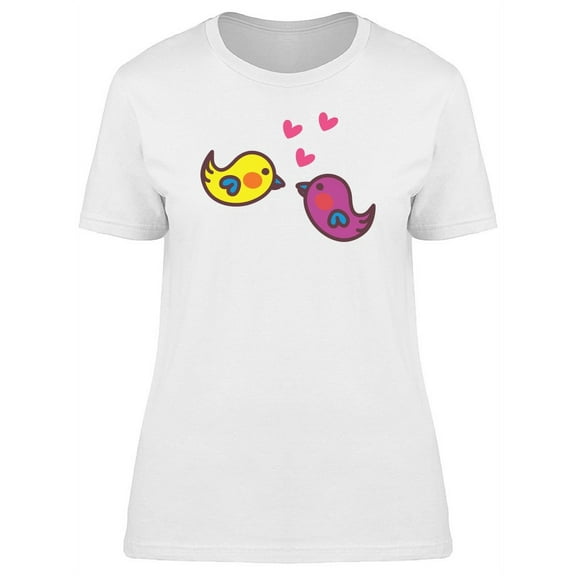 Two Bird Lovers Cartoon T-Shirt Women -Image by Shutterstock, Female Large
