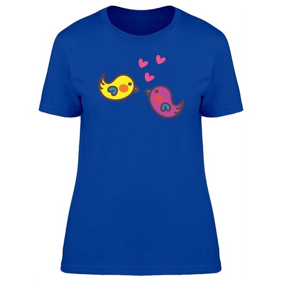 Two Bird Lovers Cartoon T-Shirt Women -Image by Shutterstock, Female Medium