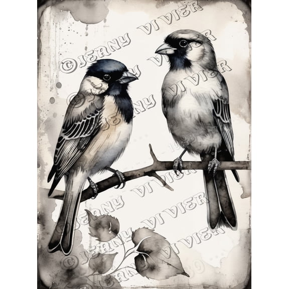 Two Birds Vintage Aluminum Sign 5.5x8 IN Black Sparrow Decor Abstract Bird Wall Art Shabby Chic Bedroom Decor Wall Sign Gifts