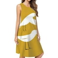 thumbnail image 1 of Two Birds Yellow Background Minimalist Art Dress Loose Women'S Dress Beach Dresses With Pockets Dresses For Womens, 1 of 4
