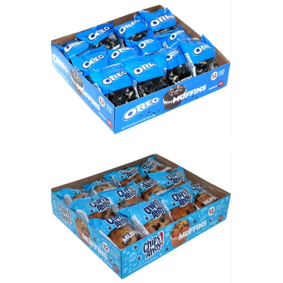 Two-Bite Muffin Combo Pack – Chips Ahoy! & OREO Muffins (12 ct Each, 2-Pack)