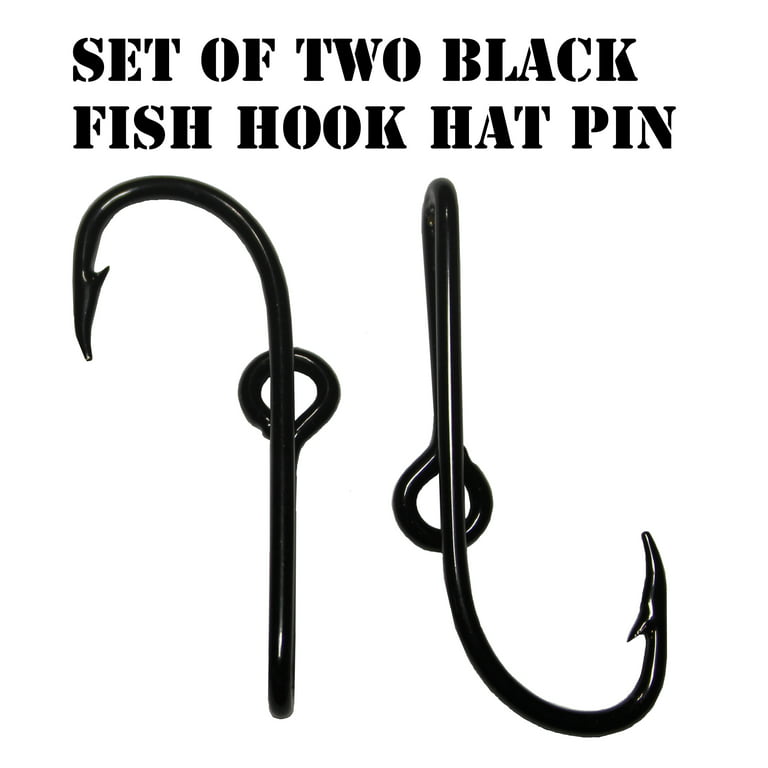 Two Black Fish Hook Hat Pin Black Hat Hook Clip