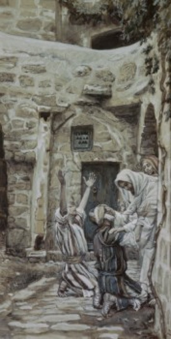 Two Blind Men Healed at Capernaum James Tissot (1836-1902French) Canvas Art - James Tissot (18 x 24)