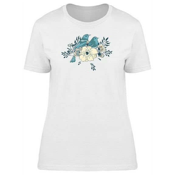 Two Blue Birds On Yellow Flower Tee Women's -Image by Shutterstock