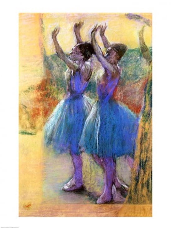 Two Blue Dancers Canvas Art - Edgar Degas (18 x 24)
