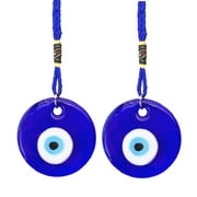 Two Blue Evil Eye Car Wall Hanging Ornament for Protection Blessing Gift