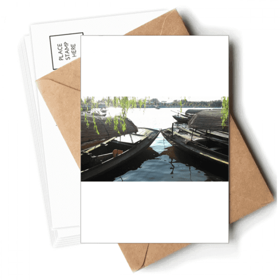 Two Boat Together Art Deco Fashion Postcards Envelopes Blank Note Cards Mailing