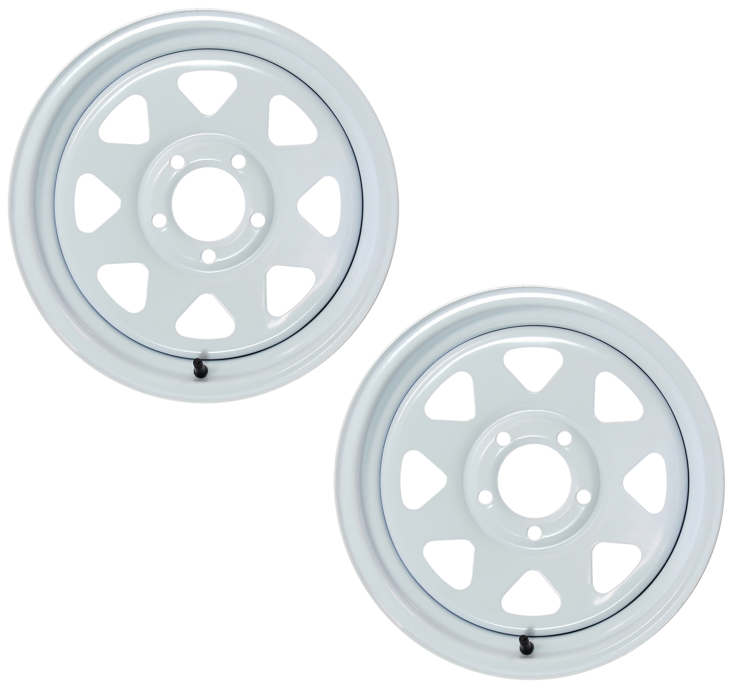 eCustomrim 2-Pack Boat Trailer Rims Wheels 14 x 6 in. 14x6 5 Lug Hole Bolt White Spoke