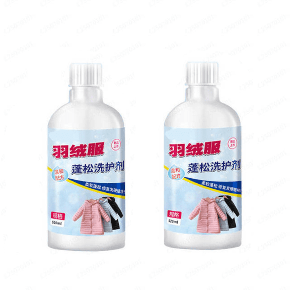 Two Bottles Jacket Fluffing And Softness Restoration Liquid 520ml Wrinkle Prevention Laundry Care Agent For Fabric Maintenance And Clump Reduction