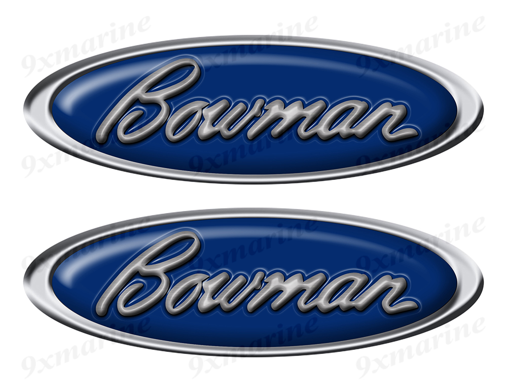 Two Bowman Classic Oval Stickers 10" long