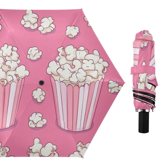 Two Boxes Of Popcorns All Weather Umbrella Triple Folding Parasol 6 Ribs UV Protection Portable