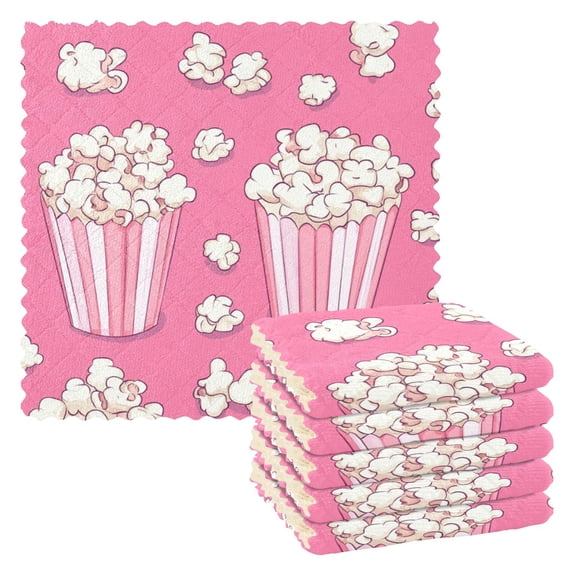 Two Boxes Of Popcorns Dish Cloths Dish Towels Cleaning Cloths Quick Drying Reusable 11" x 11" Set of 6