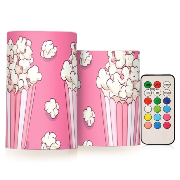 Two Boxes Of Popcorns Flickering Flameless Candles LED Tealight Battery Operated with Remote Set of 2 Holiday Decor Ornaments