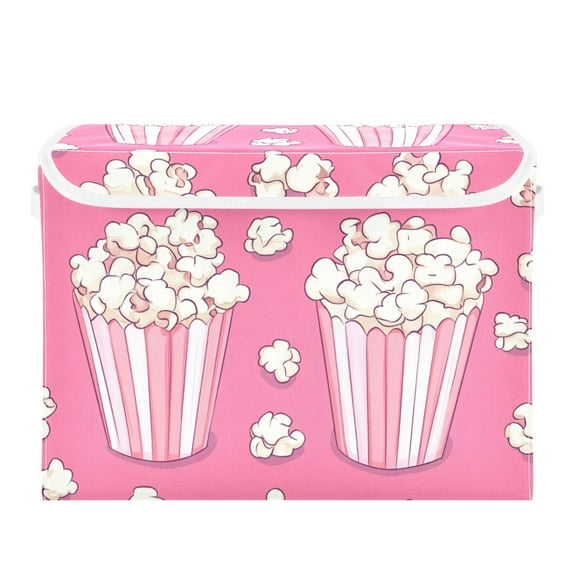 Two Boxes Of Popcorns Foldable Storage Bin with Lid and Handle Collapsible Storage Box 16.5 x 12.6 x 11.8 inches