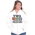 thumbnail image 1 of Two Brides Better Than One LGBT Pride Womens Plus Size Graphic Zipper Hoodie Brisco Brands 4X, 1 of 5