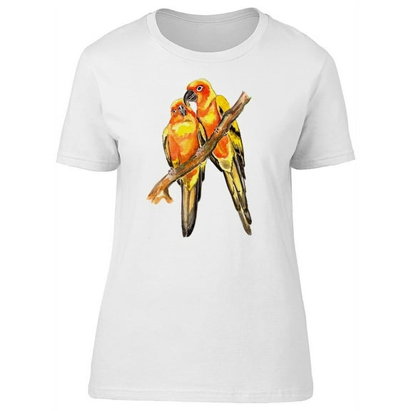 Two Bright Tropical Birds T-Shirt Women -Image by Shutterstock, Female Small