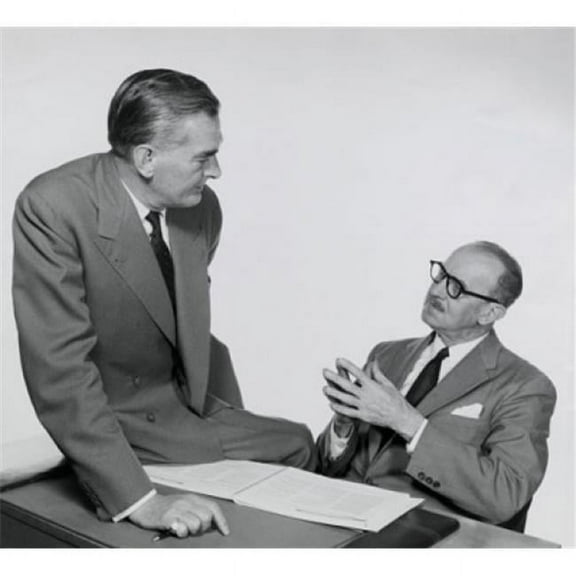 Two Businessmen Talking Poster Print - 18 x 24 in.